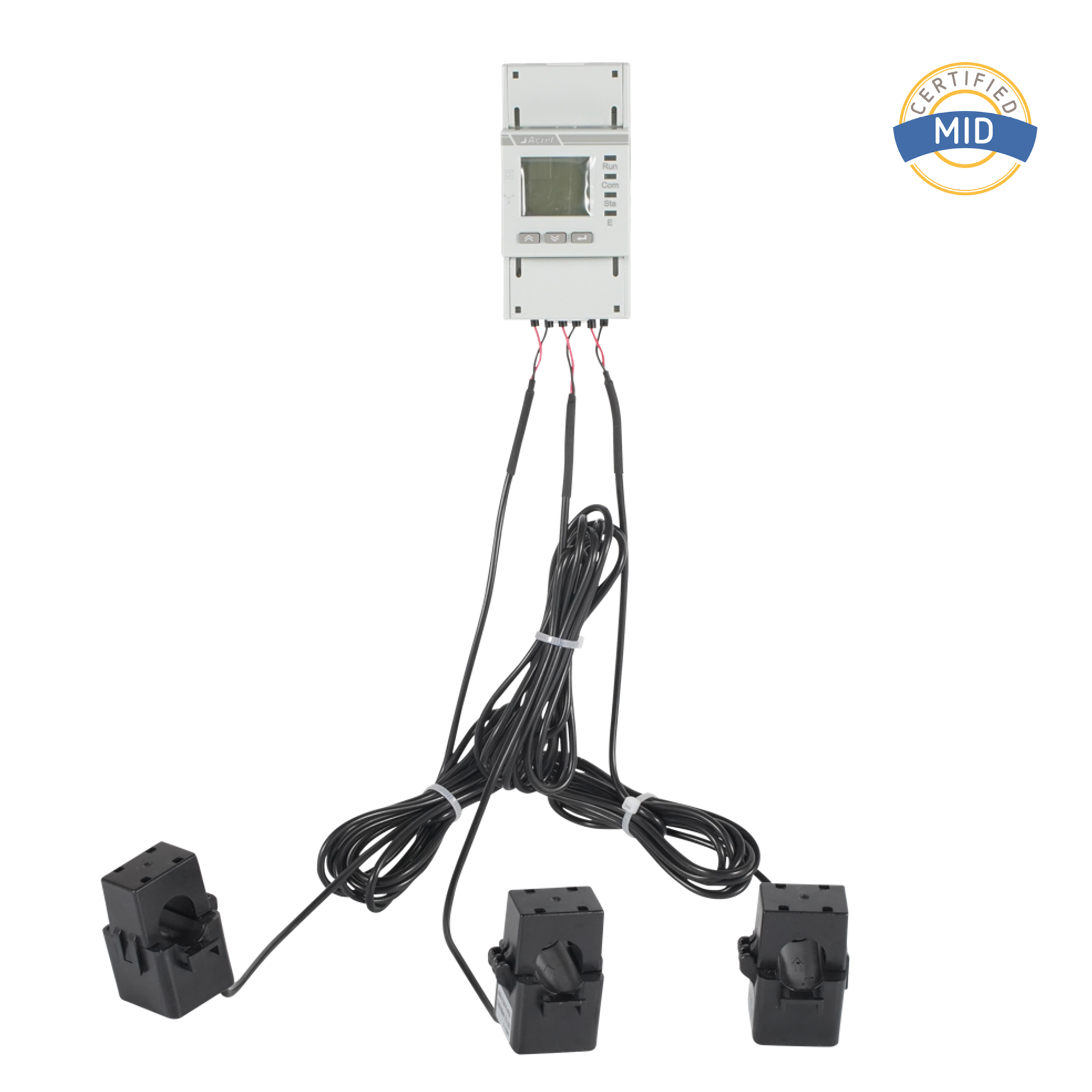 Kalagitnaan ng sertipikadong AC tatlong phase energy meter na nilagyan ng split core CTS