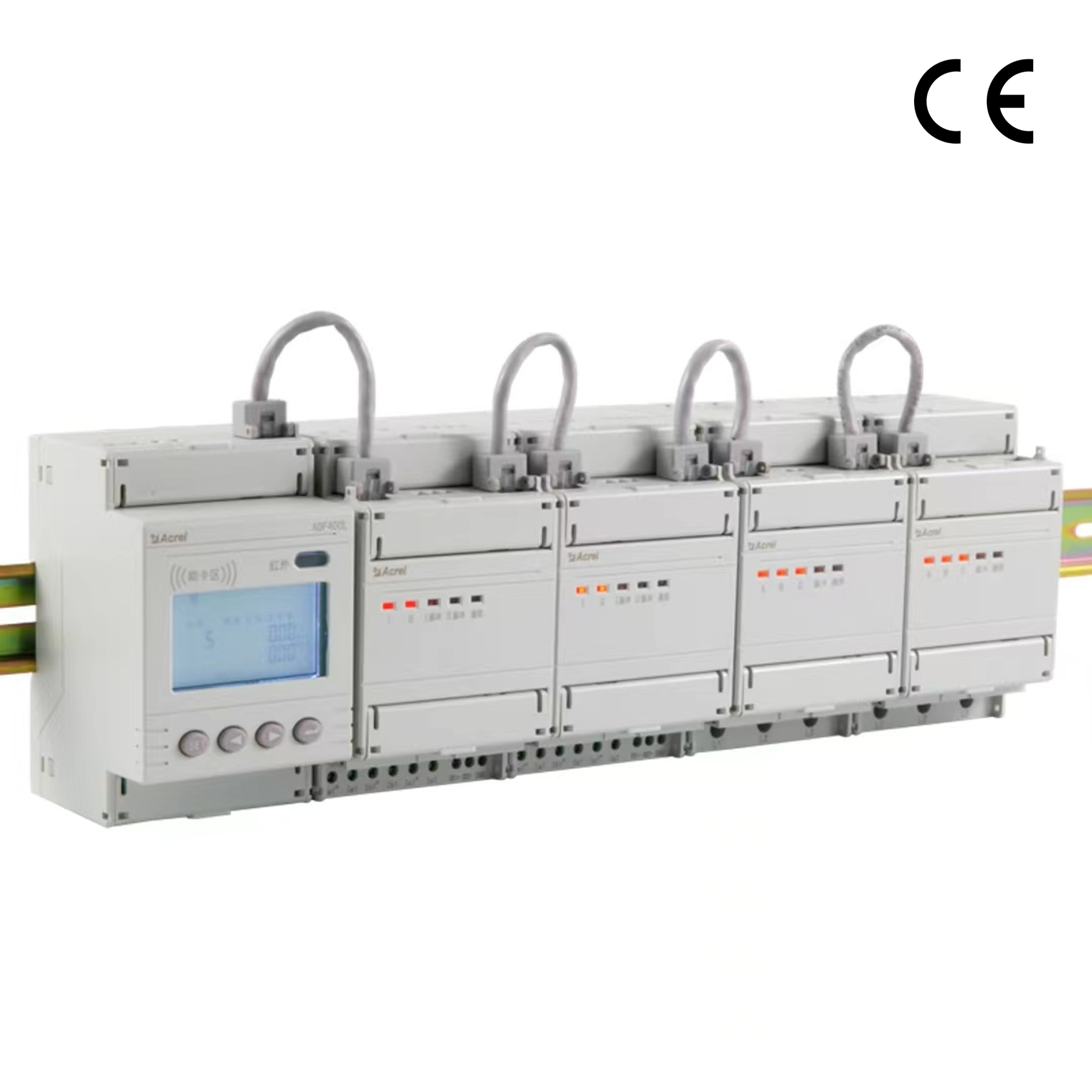 AC solong/tatlong phase multi-circuits din rail modular power meter